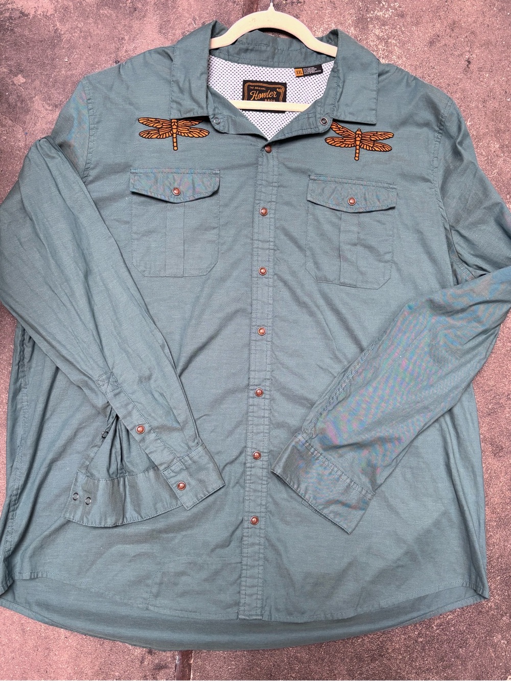 HOWLER BROTHERS Gaucho Snapshirt Mens XXL Enter The Dragons - Picture 2 of 8